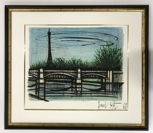 【特価】　≪　　ベルナール 　ビュッフェ　　≫　　オリジナル リトグラフ【石版画】　　LE PONT DE GRENELLE 　1968年　BERNARD　 BUFFET