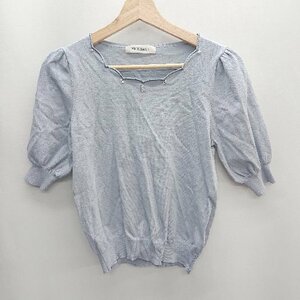 ◇ MISCH MASCH ミッシュマッシュ 五分袖 カットソー サイズM ライトブルー レディース E