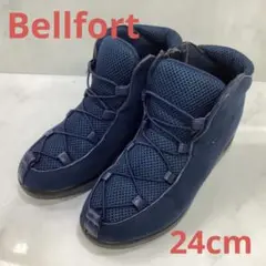 良品　ショートブーツ　レディース　Bellfort 24cm 厚底　紺系（Ｊ-8