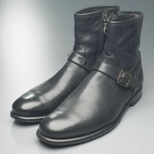 MG2734//イタリア製*ポールスミス/Paul Smith*メンズ41/サイドジップ/ショートエンジニアブーツ/プレーントゥ/レザーブーツ/革靴/黒