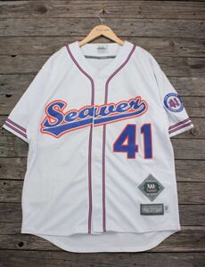 ★LEGENDS COLLECTION製 MLB NY メッツ #41TOM Seaver BBシャツ 白 表L