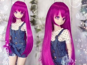 ●ドールウィッグ*ロングヘアー*マジェスティックパープル*9～9.5インチ（MDD DD SD SmartDollなど）●doll wig*dollwig●