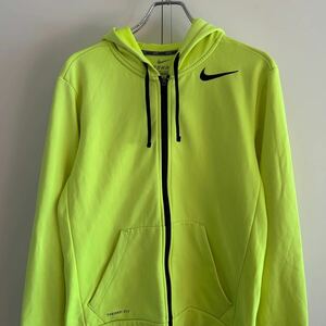 NIKE ナイキ THERMA-FIT ジップパーカー フーディ S 蛍光イエロー 