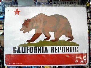 プラスチック看板 CALIFORNIA REPUBLIC カリフォルニアリパブリック CA-46 ガレージ雑貨 アメリカン雑貨