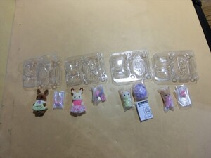 T【ツ6-97】【送料無料】美品/シルバニアファミリー 赤ちゃん おしゃれヘアシリーズ 4点セット/ショコラウサギの赤ちゃん 他