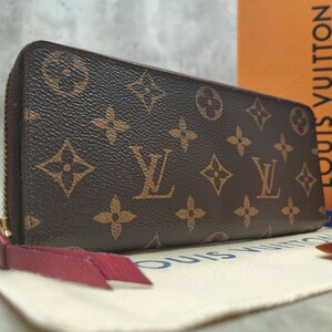 現行/付属品完備●LOUIS VUITTON ルイヴィトン モノグラム ポルトフォイユ クレマンス ジッピーウォレット 長財布 PVC レザー フューシャ