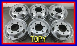 ■中古ホイール■　TOPY スチールホイール 17.5インチ 6J +135 6H 222.25 LT トラック 6本 シルバー塗装 トラック 激安 中古 送料無料 D981