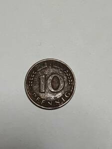 西ドイツ　10ペニヒ　黄銅張スチール貨　1950年