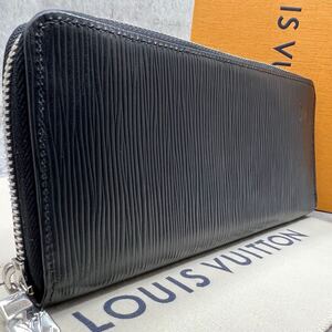 【現行 未使用級 ICチップ】ルイヴィトン LOUIS VUITTON ヴェルティカル 長財布 ラウンド エピ レザー ブラック 黒 メンズ ビジネス M60965