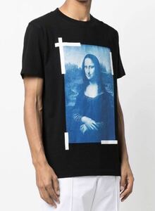 国内正規 21AW OFF-WHITE c/o VIRGIL ABLOH MONA LISA オフホワイト モナリザ オーバーサイズ Tシャツ 黒 M OMAA038R21JER001