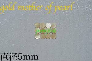 ポジションマーク直径5mm 12個 ゴールドマザーオブパールgold mother of pearlインレイギター ベース ネック指板dot