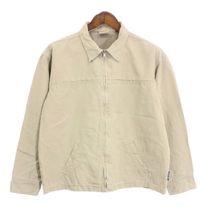 Dickies ディッキーズ コットン リネン ワークジャケット アイボリー (メンズ LARGE) 中古 古着 R4998