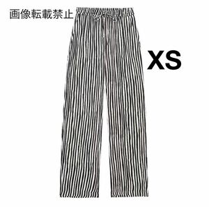 vintage ヴィンテージ レトロ ストライプ 柄 ロングパンツ ボトムス XSサイズ レディース★ZARA 好きな方に★2024 春新作 新品未使用★