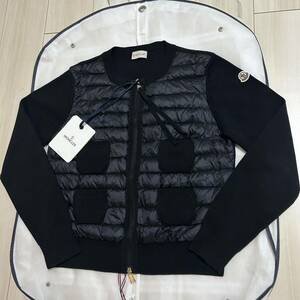 【美品】MONCLER モンクレール ダウンニットカーディガン　黒　L