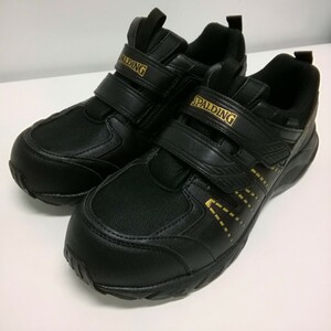 ほぼ未使用 SPALDING スポルディング スニーカー シューズ 靴 25.5cm 6E WATERPROOF JSAA ブラック 安全靴 作業靴 ワーク 防水