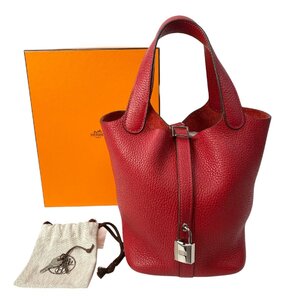 エルメス HERMES レディース ピコタンロック 18 PM ルージュカザック SV金具 C刻印 ハンドバッグ