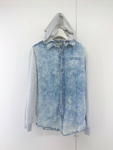 ◇ Calvin Klein Jeans キッズ 子供服 長袖 パーカー ドッキング シャツ サイズL(14/16) ブルー グレー系 メンズ P