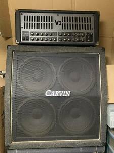 [引取限定 発送不可]CARVIN カービン V3 ギターアンプヘッド スピーカー キャビネットセットフットスイッチ 120V仕様 現状品