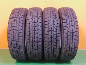 155/70R13 DUNLOP マーチ、バモス、ミライース 製造年2021 4本 バリ溝★A024