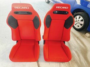 RECARO SR-VF 5 レカロ セミバケットシート 赤 レッド 2脚セット ベロア ブラック