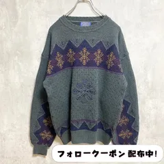 古着 used　PENDLETON ペンドルトン　70s　ヴィンテージ　長袖ノルディック柄ニット　セーター　雪刺繍　レトロデザイン