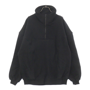 SAINT LAURENT PARIS サンローランパリ 23AW Logo Half Zip Sweat ロゴ ハーフジップ スウェット トレーナー ブラック 750517 Y36SW