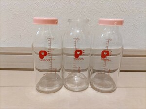 美品！ Pigeon 哺乳瓶 KR-200 母乳実感直付け哺乳瓶 200ml 3セット 産院用 ミルク 母乳実感 ピジョン 中古 