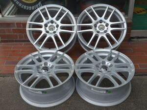 17インチ エーテック シュナイダー 17X7.0J PCD 114.3 5穴 +48 中古ホイル4本セット オデッセイ エスティマ アテンザ など バルブ交換済み