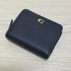 COACH ビルフォールド ウォレット 財布 コインケース ネイビー ゴールド