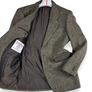 1円 美品 L~XL.LL ハリスツイード×メンズビギ Harris Tweed MENS BIGI DUPLEIX テーラードジャケット 裏地ペイズリー 総柄メンズブラウン2