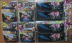 送料無料【未開封品】 3種計6点 カー用品 まとめ売り　エド ハーディー Ed Hardy Shoulder Pad 肩パッド スマート ポケット ベルト カバー