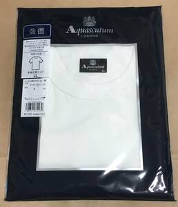 Aquascutum　半袖 丸首シャツ 日本製 和歌山肌着　強撚　綿100％　LL　春～秋　アクアスキュータム　定価3.850円