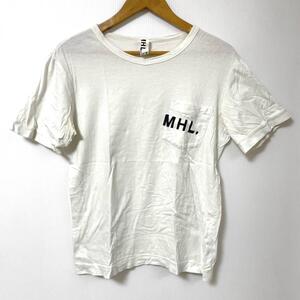 MHL MARGARET HOWELL マーガレットハウエル 半袖ポケットTシャツ ホワイト Sサイズ コットン 596-266450