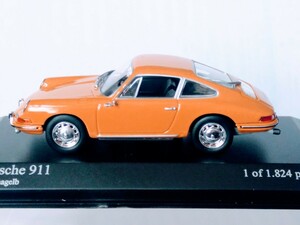 本体未使用!!　ミニチャンプス　ナロー　ポルシェ９１１ 　１９６４ イエロー系 　1/43　