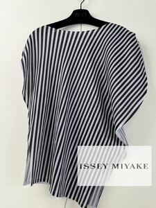 B32 未使用級◎pleats please●ISSEY MIYAKE●アシンメトリー変形　チュニック　トップス レディース イッセイミヤケ 正規品 