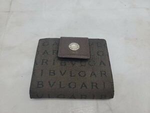 BVLGARI ブルガリ　ロゴマニア　折り財布　ブルガリ・ブルガリ　キャンバス×レザー　イタリア製　K2406-300