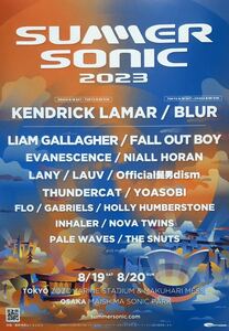 SUMMER SONIC 2023 チラシ 非売品 KENDRICK LAMAR / BLUR / Liam Gallagher / FALL OUT BOY / EVANESCENCE / Niall Horan / LANY / LAUV