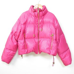 美品 MICHAEL KORS マイケルマイケルコース Cropped Logo Quilted Puffer Jacket クロップドダウンジャケット ブルゾン XS ピンク ◆