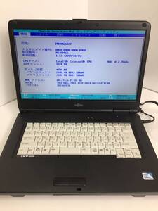 ※即決☆[BIOS確認］FUJITSU LIFEBOOK FMV-A6290/FMVXN2692Z ノートPC Celeron 900 2.20GHz 4GB【現状渡し】