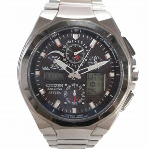 シチズン CITIZEN アテッサ エコドライブ ATESSA Eco-Drive U600-T011497 腕時計 ウォッチ ソーラー ブラック文字盤 動作確認済 メンズ