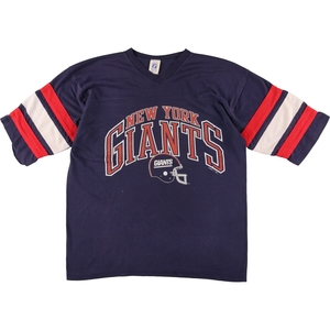 古着 90年代 LOGO7 NFL NEW YORK GIANTS ニューヨークジャイアンツ Vネック フットボールシャツ USA製 ヴィンテージ /eaa476526