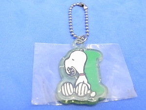 スヌーピー 【 I 】カラフル アルファベット　キーチェーン　キーホルダー　SNOOPY　緑　送料￥110