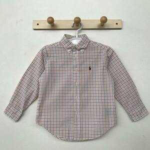 RALPH LAUREN ラルフローレン 男の子用 チェック柄 長袖B.Dシャツ ポニー刺繍入り 美品(ほぼ未着用) size 4/4T 4歳/110cm