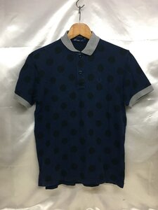 FRED PERRY フレッドペリー 水玉柄鹿の子ポロシャツ ショートスリーブ サイズM ネイビー系　