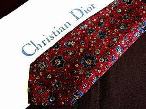 ♪9043C♪良品【花 小花 植物 柄】ディオール【Christian Dior】ネクタイ