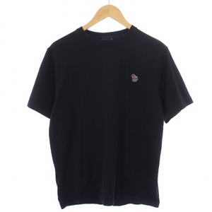 ピーエスポールスミス PS Paul Smith Tシャツ カットソー 半袖 クルーネック ワッペン シマウマ XL 黒 ブラック PY-9N-76052 メンズ