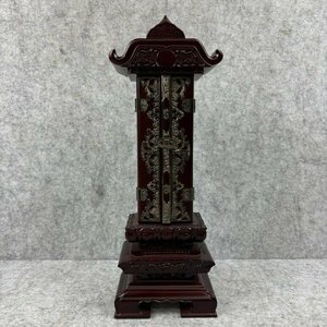 【展示品】 回出位牌 雲二重回出 紫檀 高さ12.5寸 仏具 sp-029-029