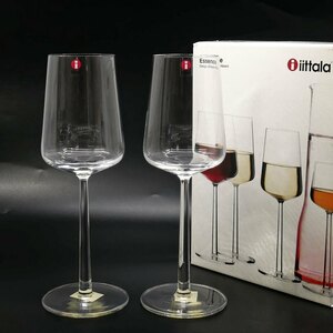 ● イッタラ iittala エッセンス Essence ホワイトワイン グラス ペア アルフレッド・ハベリ Alfredo Haberli 箱付 未使用保管品 D