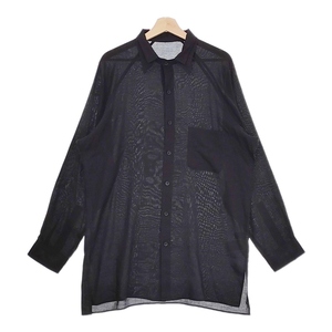 Yohji Yamamoto POUR HOMME CELLULOSE LAWN Z-ATTACHED COLLAR B 長袖シャツ 24SS ブラック ヨウジヤマモトプールオム 4-1014M 249311