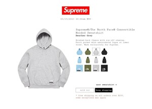 日本未発売 新品 SS23 Supreme The North Face Convertible Hooded Sweatshirt シュプリーム ザ ノース フェイス コンバーチブル パーカー